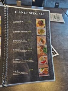 iLanet Coffee menu